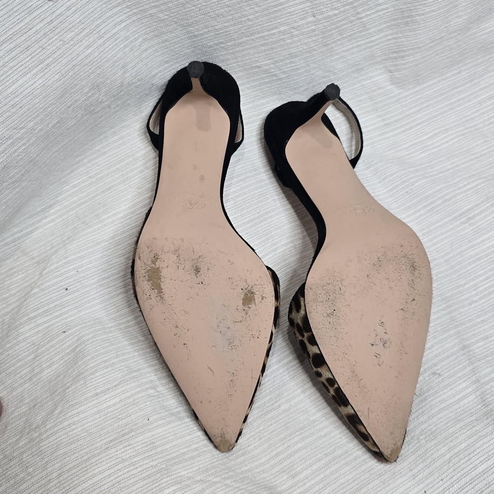 J. Crew Calf Hair Colette Asymmetrical Slingback Kitten Heel Pumps Size 6 - Picture 4 of 9